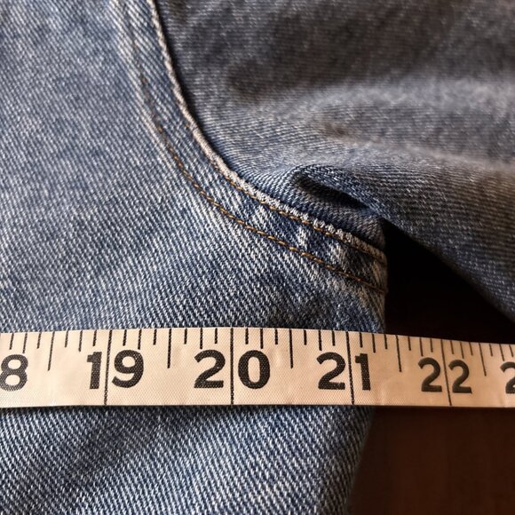 Lauren Ralph Lauren Petite Denim Faux Fur Lined Jacket Size PM One Bad Snap - Picture 6 of 10